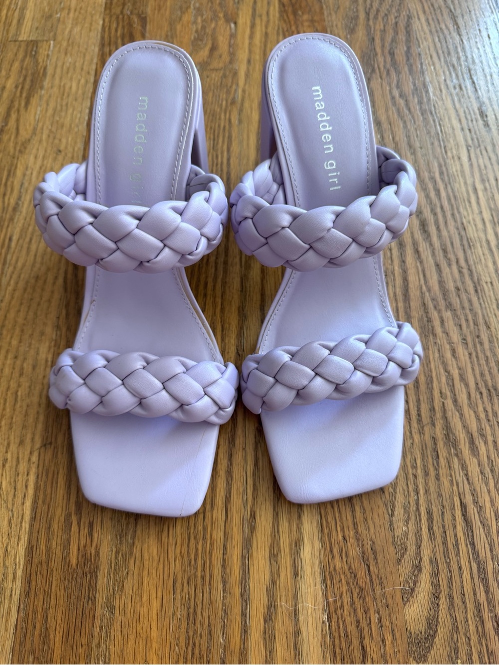 Madden Girl Lilac Braided Double-Strap Heeled Slides